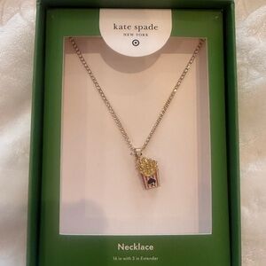 Kate Spade x Target French Fry Crystal Pendant Necklace – 16” + 3” Extender NIB